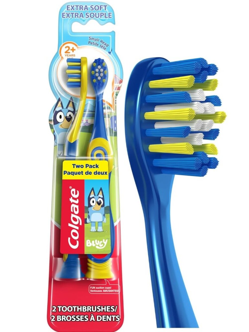FREE*❤️new Bluey Colgate Kids Full Size Toothbrush 2-Pack Extra Soft Bristles